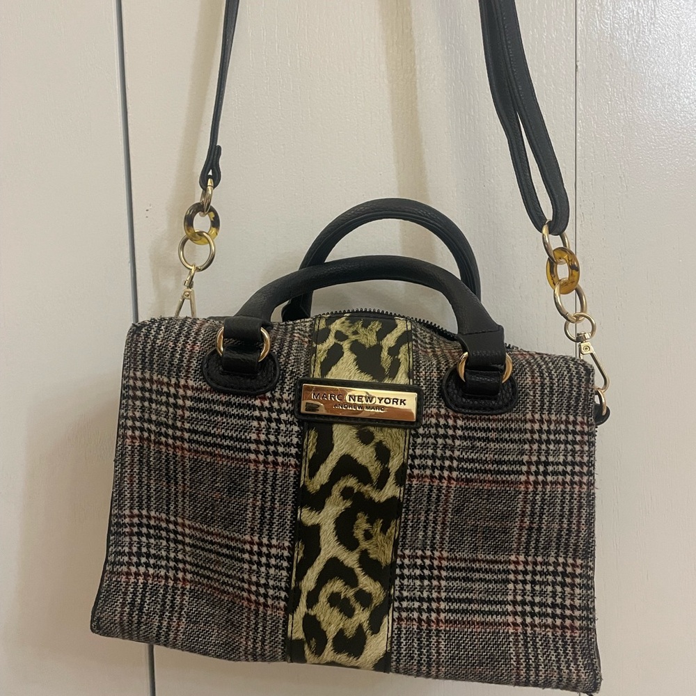 Marc New York Plaid and Leopard Crossbody Bag